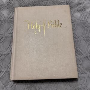 Vintage Large HOLY BIBLE King James Version White Good Counsel Publishing 1965